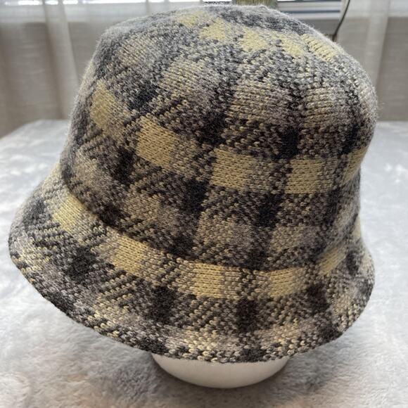 San Diego Hat Co Bucket Hat Womens Beige Gray Wool Blend Check Plaid Classic - Picture 1 of 5